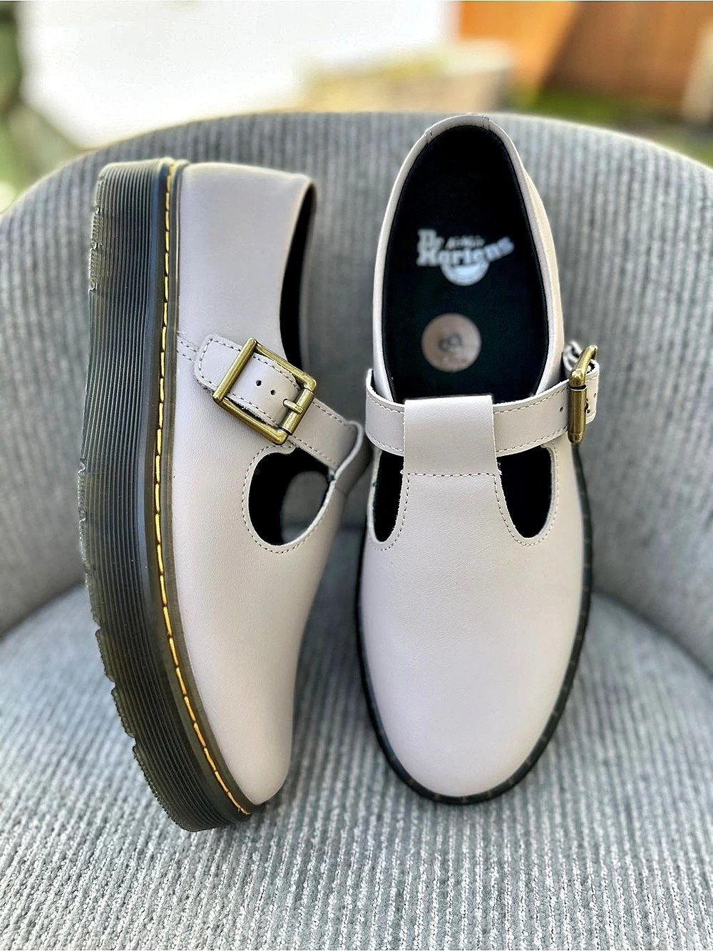 Dr. Martens Zavala MJ Mary Jane Beige Shoes US 9